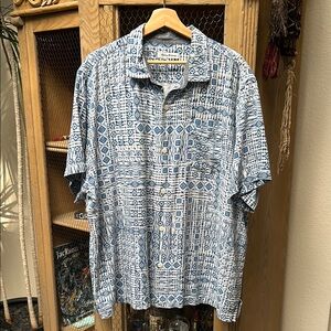Tommy Bahama Tile Traveler Silk Short Sleeve Camp Shirt